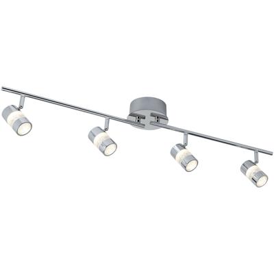 SEARCHLIGHT Deckenstrahler "Bubbles 4Lt Split Bar Spotlight - Chrome & Bubble Acrylic", silber (chrom), 4, H: 17cm, 1 Stk., Leuchten, Deckenstrahler