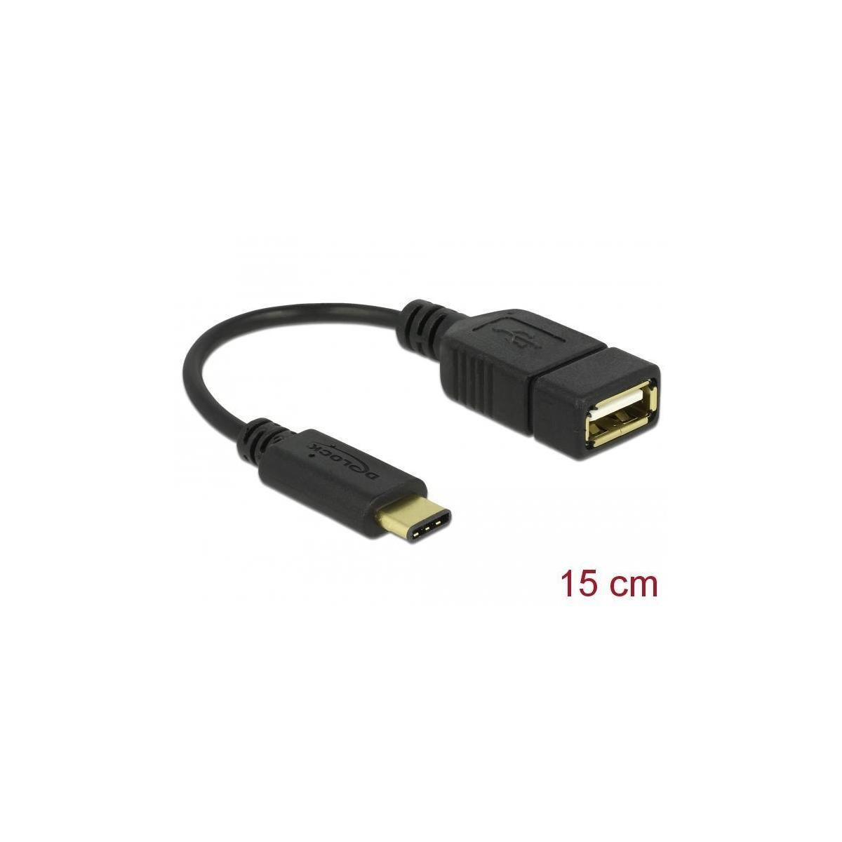 Delock 65579 USB-kabel USB-C naar USB-A 0,15 m