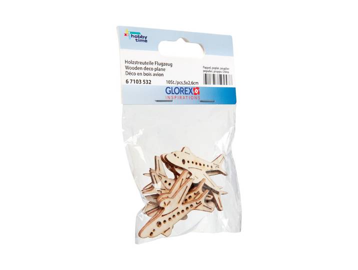 Glorex Streuteile Flugzeug, 5x2,6cm 10St