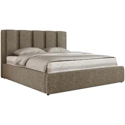 POLSTERBETT SAVINO CLASSIC 200/200 - Grau Struktur - Pocket-Matratze