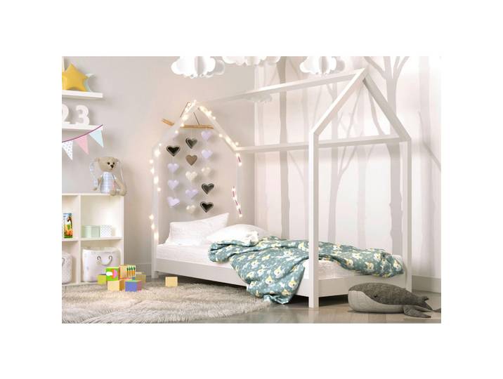 Mid.you Hausbett, Weiß, Holz, Kiefer,Birke, 80x180 cm, in verschiedenen Größen erhältlich, Farben bodentiefer Einstieg, Kinderzimmer & Jugendzimmer, Kindermöbel, Kinderbetten, Bodenbetten