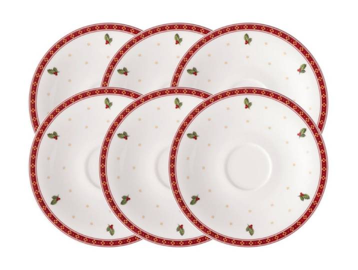 Villeroy & Boch Geschirr-Set Toy's Delight Specials Kaffee-Untertasse weiß 16,7cm Set6, Premium Porcelain