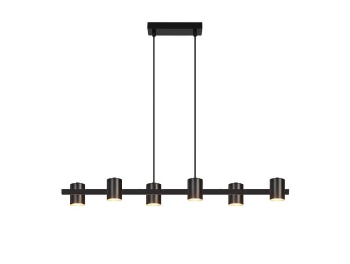 ZMH Pendelleuchte Aelion 85.5/7.5/150 cm, Schwarz, Metall, Mode, Gu10, 7.5x150x85.5 cm, Lampen & Leuchten, Innenbeleuchtung, Hängeleuchten, Pendelleuchten