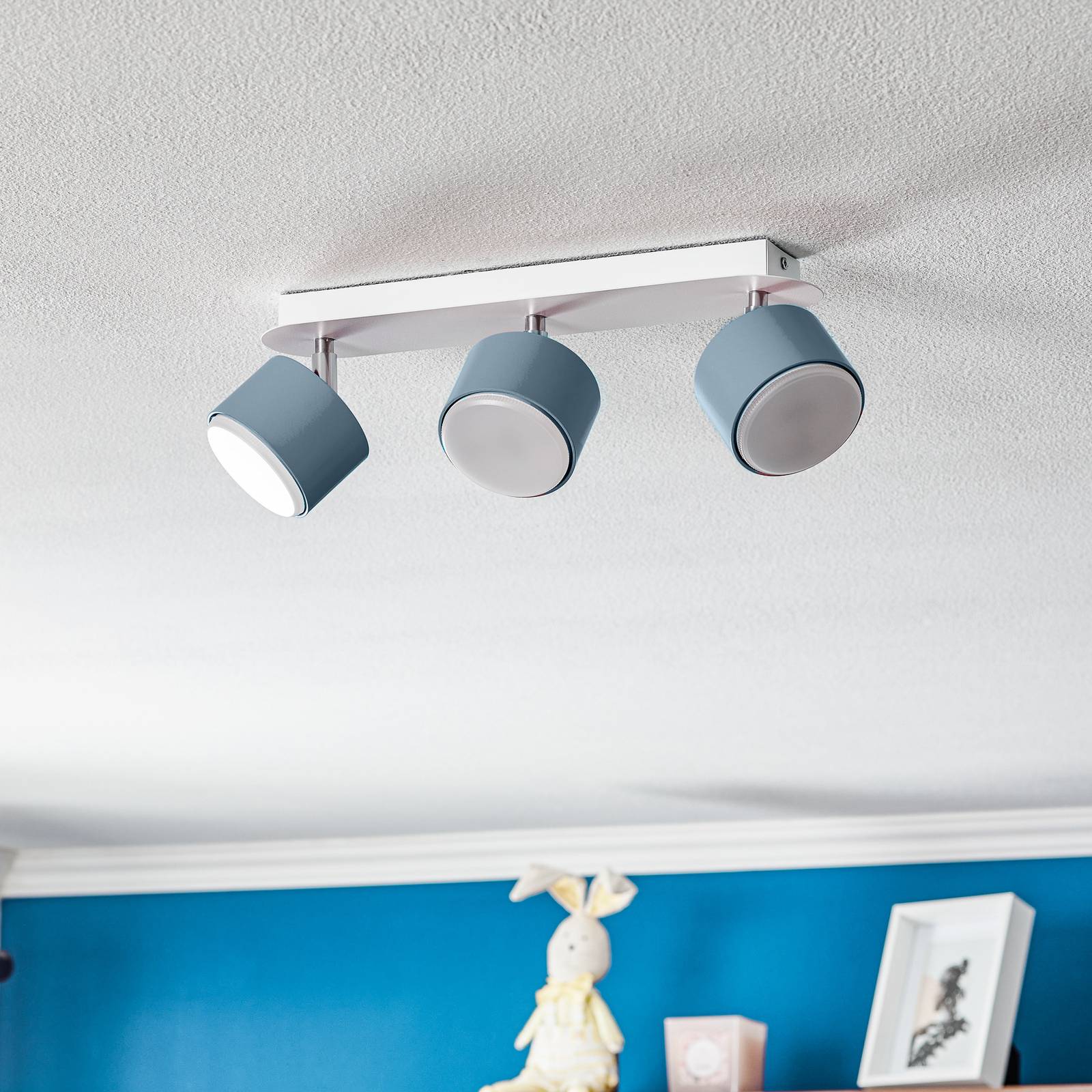 Deckenstrahler Cloudy dreiflammig blau Eko-Light, dimmbar, blau, für Wohn- / Esszimmer, Metall, Junges Wohnen, Strahler