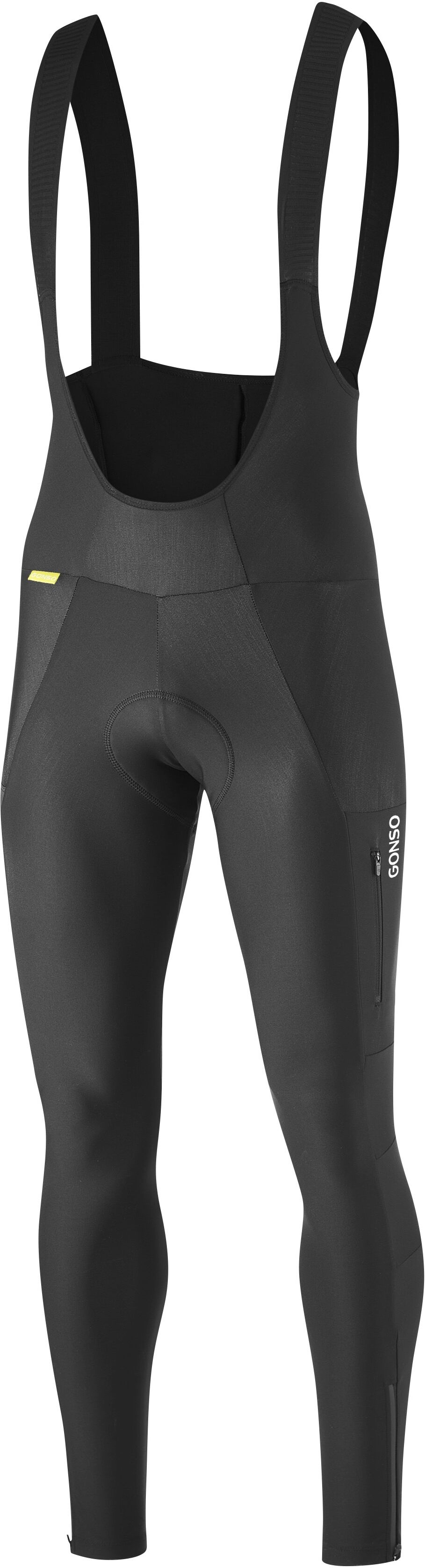 Fahrradhose GONSO "Essential Bib Tight Cargo SC M", Damen, Gr. XL, Normalgrössen, schwarz, 78% Polyester. 22% Elasthan, Hosen Fahrradhose, Herren Cargo-Radhose, Sitzpolster und Taschen schwarz XL, Normalgrössen
