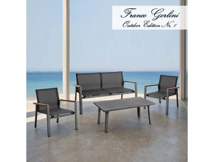 Sungörl Palermo Loungeset inkl. Loungetisch Aluminium/Textilene Dunkelgrau