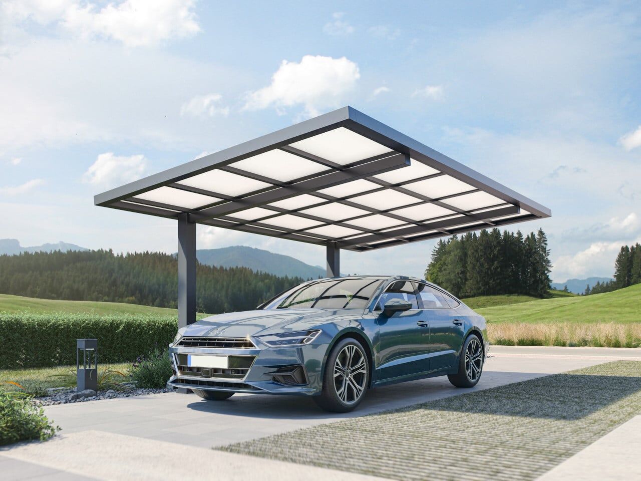 Wismar NFI Carport freistehend gerade 500 x 300 cm grau
