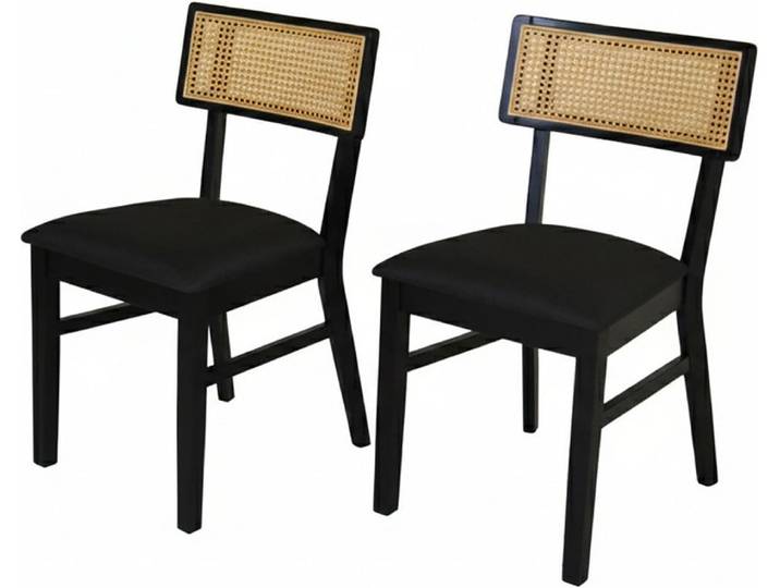 Esszimmerstuhl JAHNKE VIENNA SIT DUO , schwarz (schwarz, schwarz, schwarz, schwarz), B:47cm H:81,5cm T:50cm, Massivholz, Stühle, Esszimmerstuhl, Esszimmerstuhl (2er Set), Massivholz, gepolstert, bis 110 kg belastbar