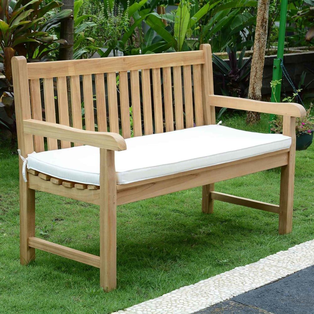 TECK Attitude Banc de jardin en teck massif L130 Marron 130x96x66cm