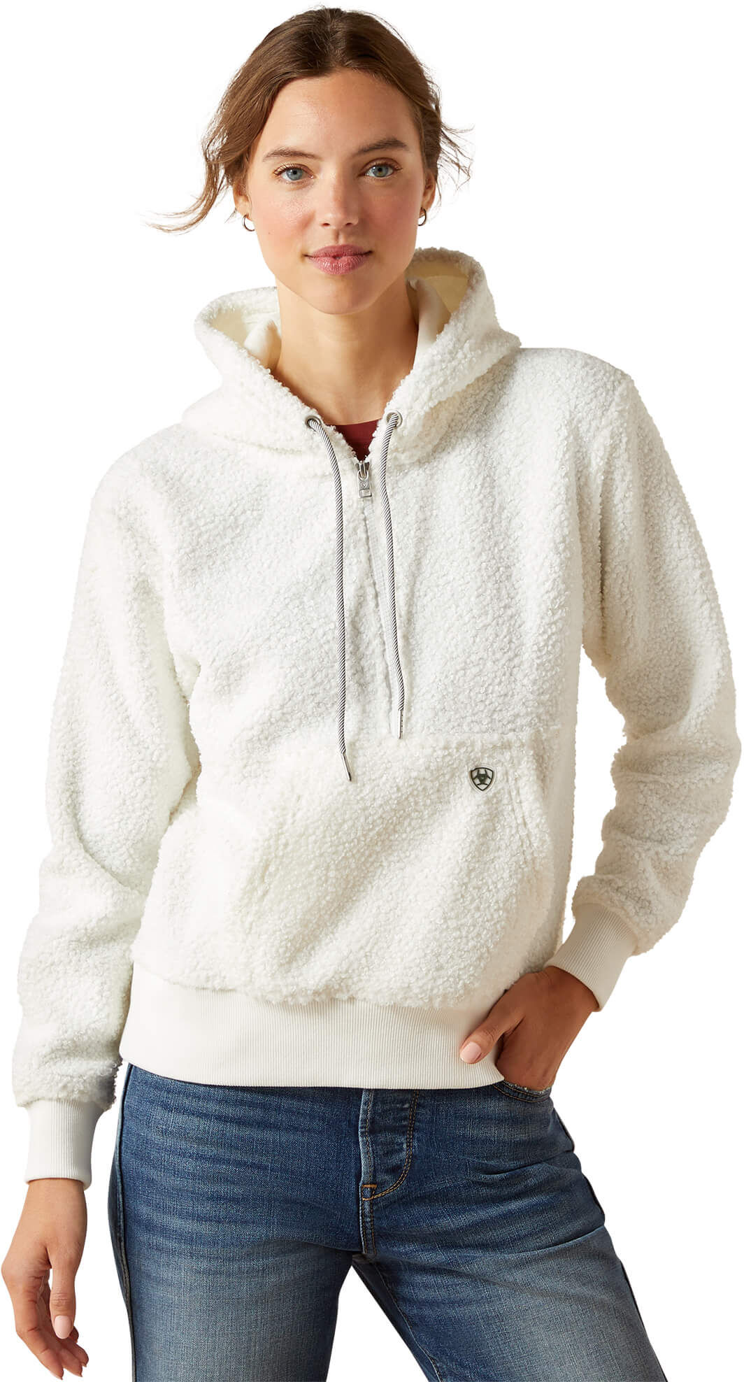 Women's Orinda Hoodie in Star White, Size: Medium by Ariat