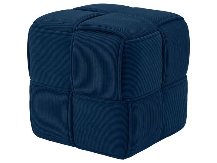 CLP Sitzwürfel eckig 40/40/40 cm Cord Blau, Kunststoff, Rechteckig, 40x40x40 cm, Wohnzimmer, Sessel, Hocker, Sitzwürfel