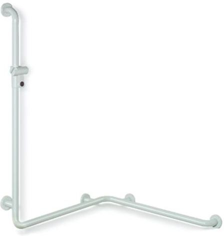 Hewi 801 active+ Duschhandlauf 801.35D21S98 Sonderlänge, signalweiß, mit Brausehalterstange, antimikrobiell