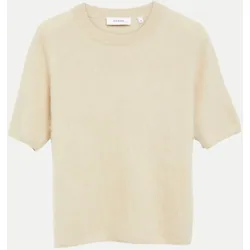 Kurzarm Strickpullover Beige 42
