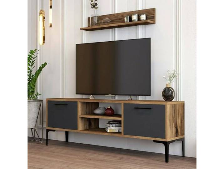 Dmora TV-Möbel Tureis Braun 140x30x48cm, EIN Regal