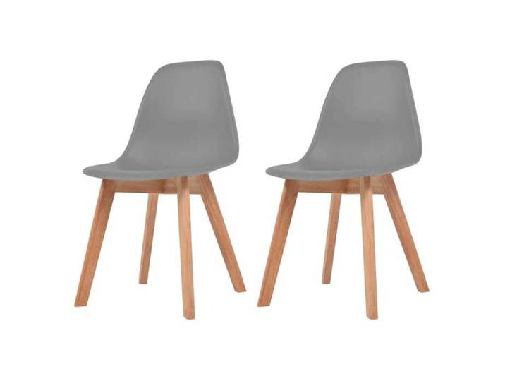 Chaises à manger (2 pcs) - VIDAXL - Chaises cuisine - Dossier Ergonomique - Gris Plastique_637