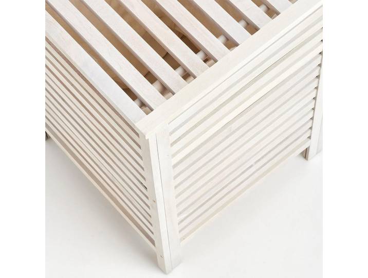 Zeller Wäschekorb aus Holz 45/45/65,5 cm, Weiß, 45x65.5x45 cm, Haushalt & Reinigung, Wäschepflege, Wäschekörbe & Wäschetonnen
