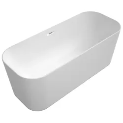 Villeroy und Boch Finion Rechteck-Freistehwanne 177FIN7A100V2RW 170 x 70 cm, Design-Ring, stone white, chrom
