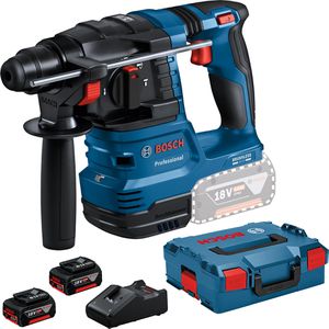 Bosch Bohrhammer GBH 18V-22 Professional, SDS+, 18V / 4,0Ah, mit 2 Akkus, Schlagkraft 1,9 Joule