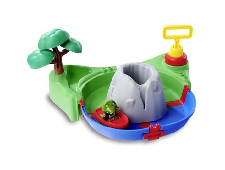 AquaPlay Sploshy Volcano Badewannenspielzeug mit Schaummaschine - Wasserspielzeug für Kinder ab 1,5 Jahre - Spielzeug-Wasserbahn mit Schaumlava, See & Boot inkl. Saugnäpfe für Badewanne & Co.