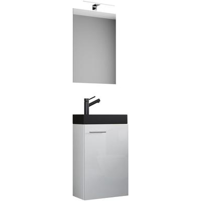 3tlg Waschtisch Slito SP Toilette schmal Schwarz