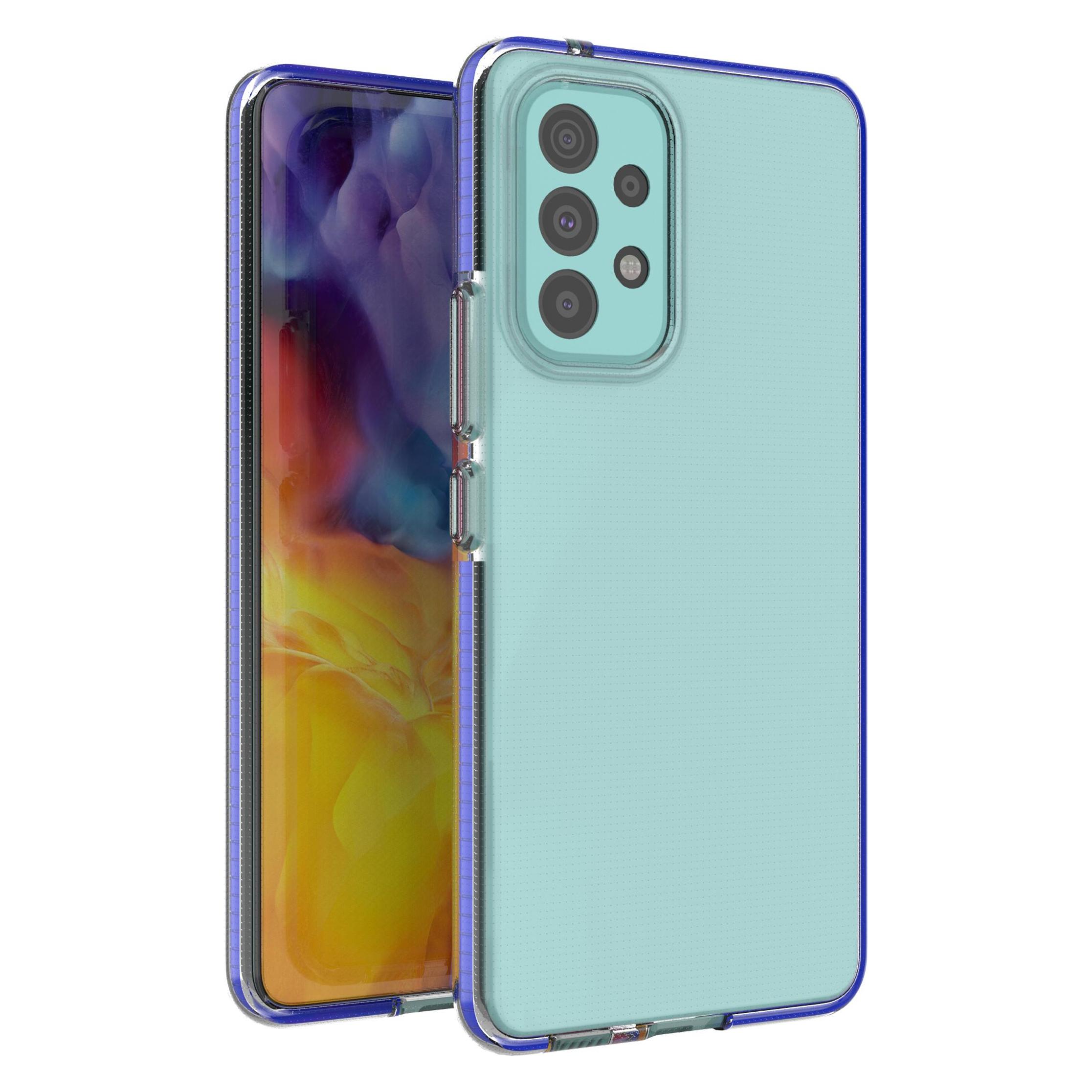 Hurtel Spring Case Cover Gel Cover mit farbigem Rahmen für das Samsung Galaxy A73 dunkelblau (Samsung Galaxy A73 5G) (1404978613)