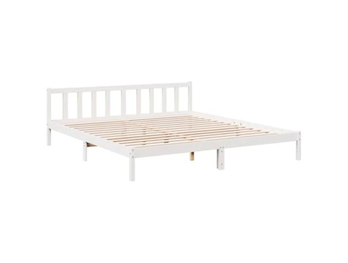 KTHLBRH Extra langes Bett, weiß, 180 x 210 cm, Kiefer Massivholz, Latten im Lieferumfang enthalten, Kopfteil, stabile Beine, Montage erforderlich