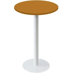 RestooTab - Stehtisch Rome weiß Ø60cm Dekor Ocker maggese