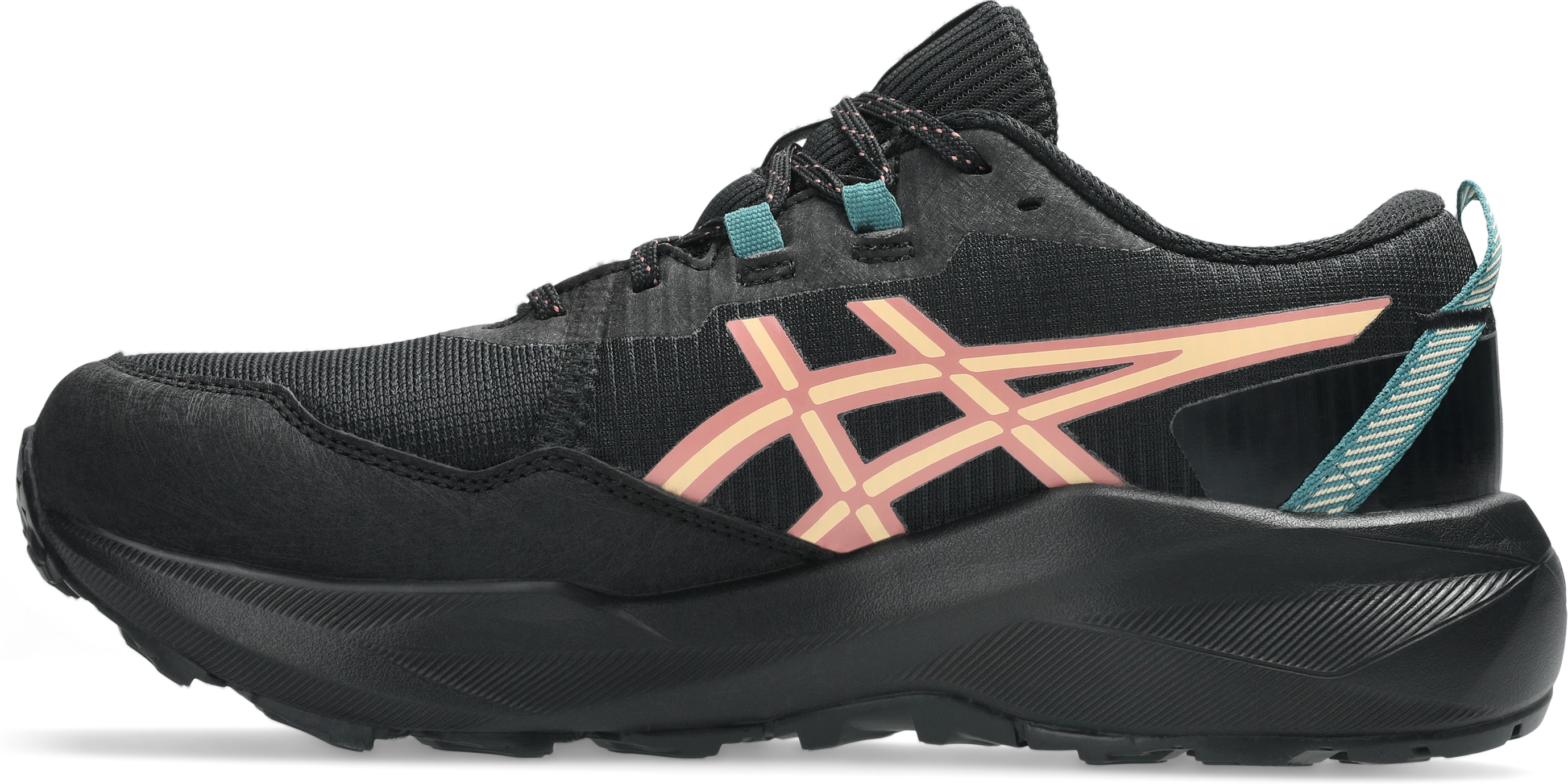 Trailrunningschuh ASICS "GEL-VENTURE 11 WP", Damen, Gr. 40, schwarz (schwarz, apricot crush), Synthetik, Schuhe Trailrunningschuh, wasserdicht schwarz, apricot crush 40