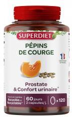 Superdiet Pépins de Courge - Prostate & Confort Urinaire - 120 Capsules - Boîte 120 capsules
