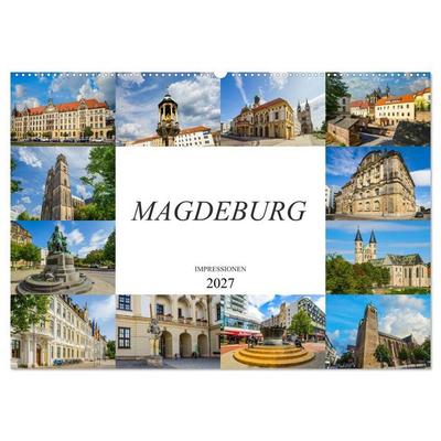 Magdeburg Impressionen (Wandkalender 2027 DIN A2 quer), CALVENDO Monatskalender