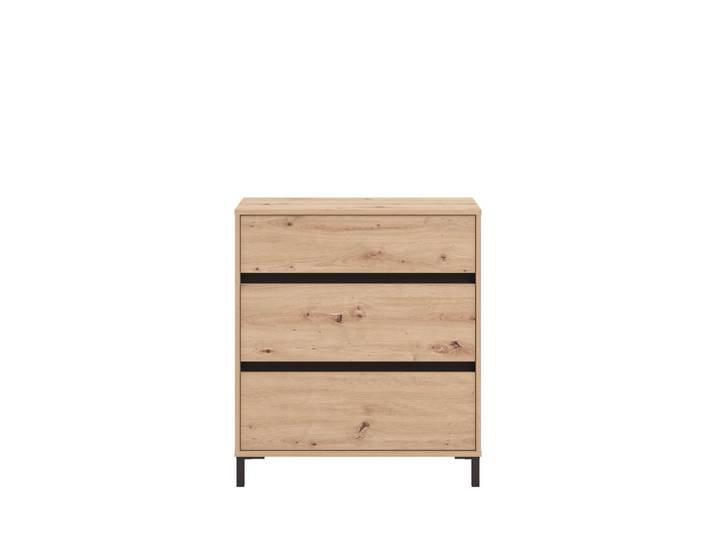 Kommode HOME AFFAIRE Marron, Schubkastenkommode, Höhe 90 cm, Breite 80 cm , schwarz (eichefarben, schwarz), B:80cm H:90cm T:40cm, Sideboards, Kommode, Breiten 80 cm, mit geräumigen Schubladen