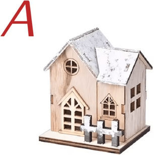 Inspire Essentials GlowCabin Wooden Christmas LED House Decoration a