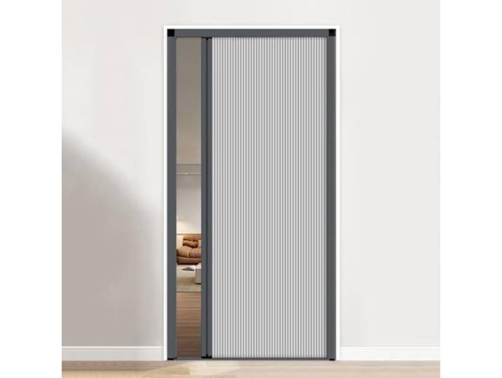 Falttür Nahtlose Schiebefalttür für Schrank,Metallrahmen und Vliesplatte Einziehbar Tür für Dusche Schrank Küche Scheunen - Grau(W×H:75×190cm)