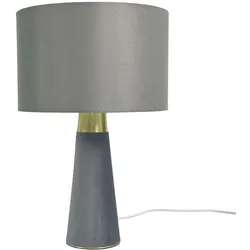 Relaxdays Tischlampe Samt & Leinen Gold,Grau