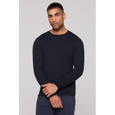 Rundhalspullover CMPD, Herren, Gr. S, blau, Feinstrick, Material: 100% Baumwolle, unifarben, regular fit normal, Rundhals, eingesetzt Rollsaum, Pullover Rundhalspullover, mit Rollsäumen