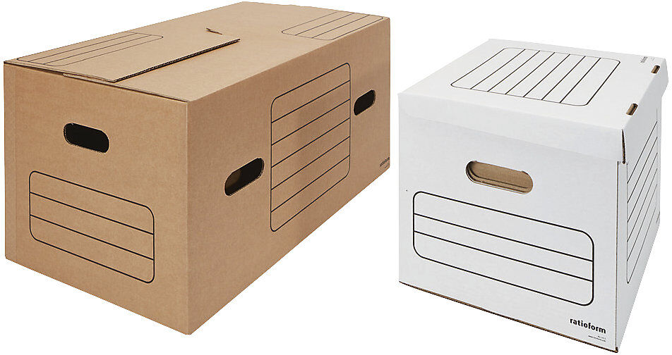 Register-Box, 1-wellig, Innenmaße 590 x 355 x 290 mm, für max. 80 Hängemappen, ab 40 Stk ratioform