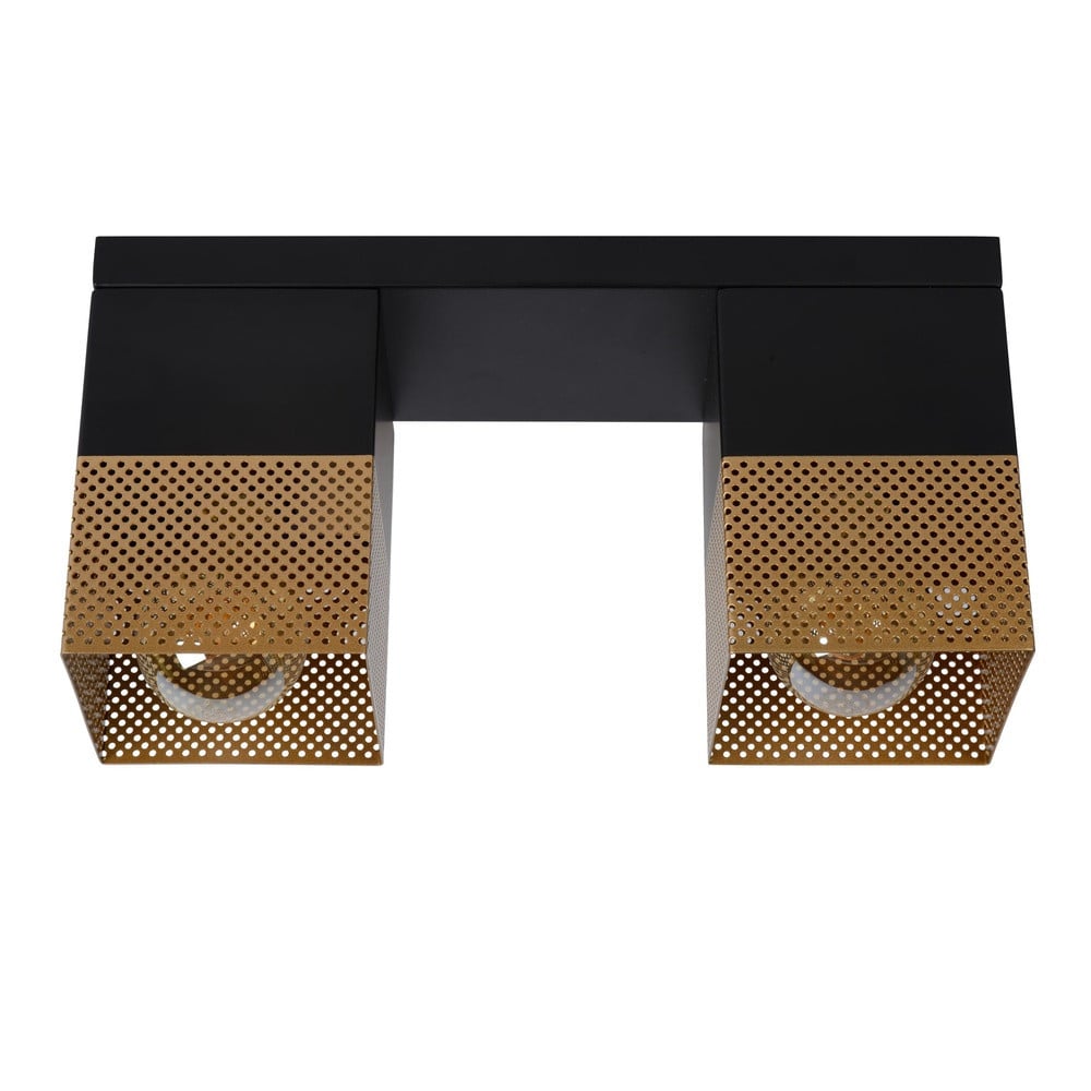 Lucide Renate Design Plafondlamp - Zwart en Goud/Messing - 21123/02/02