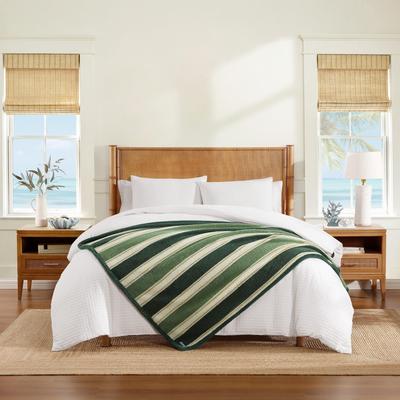Tommy Bahama Printed Sherpa Plush Reversible Throw Blanket