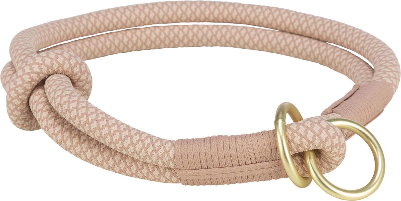 TRIXIE Soft Rope Zug-Stopp-Halsband, 35 cm / Ø 6 mm, rosa/hellrosa