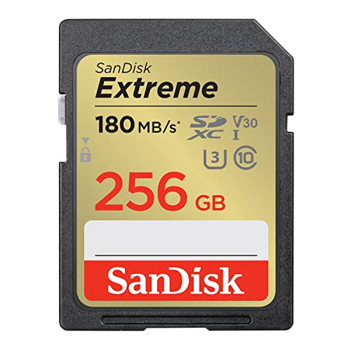 SanDisk Extreme SDXC geheugenkaart, 256 GB, V30, zwart