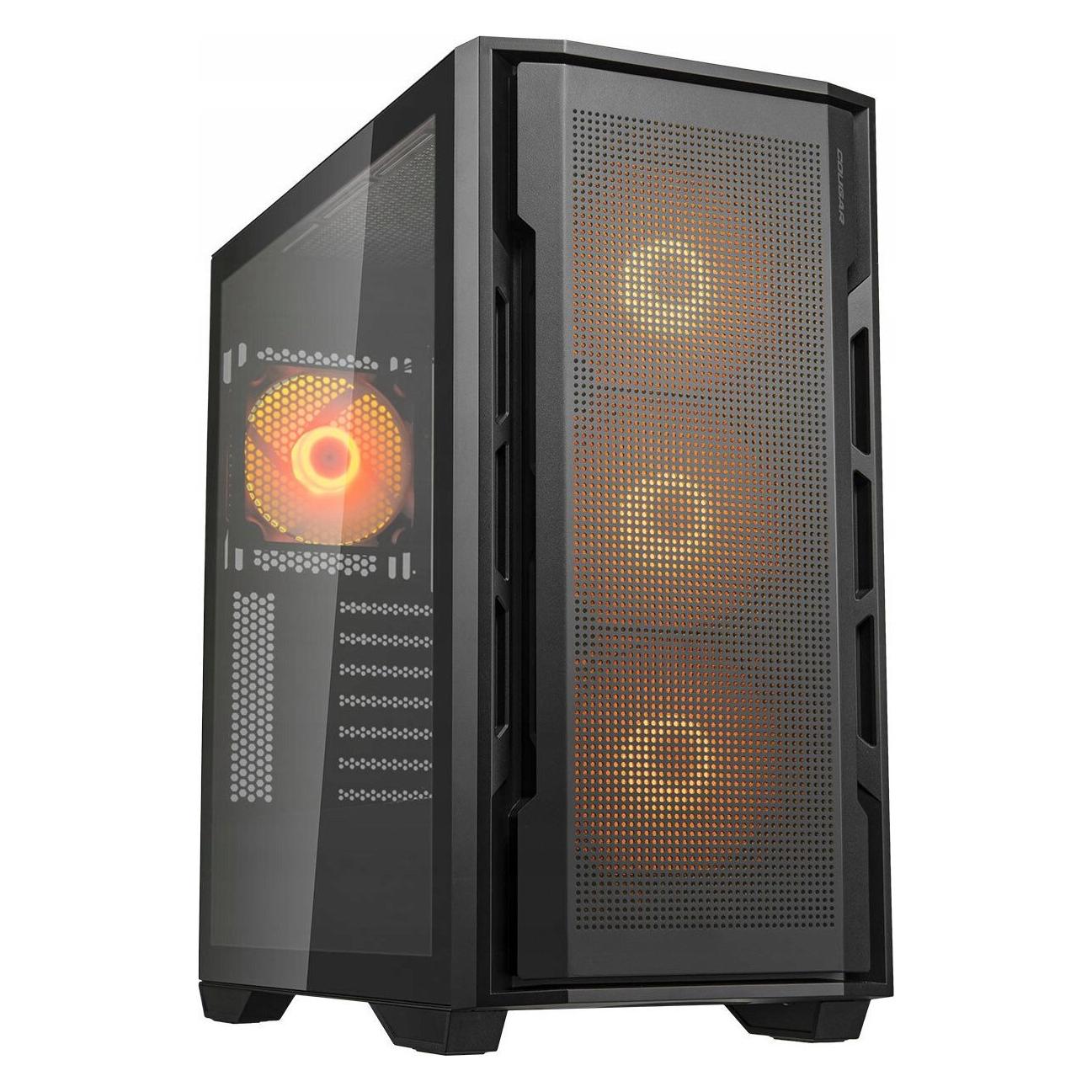 Cougar Uniface RGB Black | PC Case | Mid Tower / Mesh Front Panel / ARGB Fans / TG Left Panel / (ATX, mATX, Mini-ITX, SSI CEB) (CGR-5C78B-RGB)