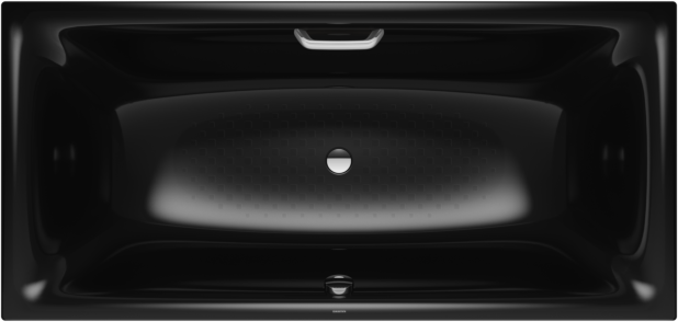 Kaldewei Silenio Badewanne 267810210701 190x90cm, Griffloch, Vollantislip, schwarz