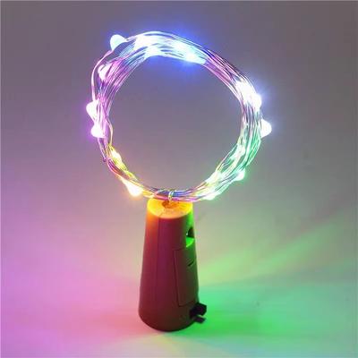 Inspired Finds LED Bottle Cork String Lights 6.56ft Wine Bottle Fairy Lights Holiday Decor rgb