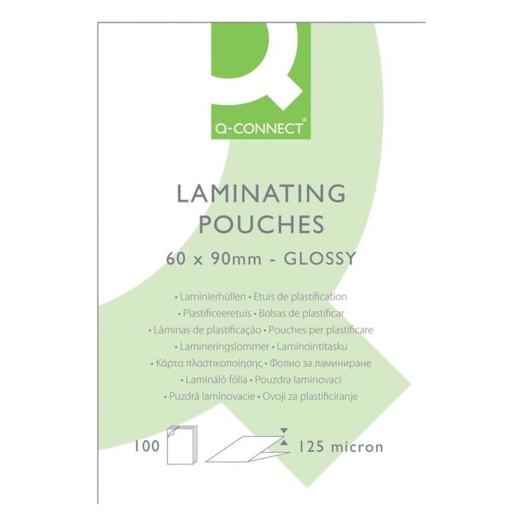 Q-Connect Laminierfolien glänzend (Kreditkarte, 100 Stk., 125 µm) (KF01209)