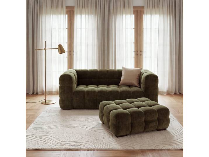 Khakigrüner Wolkenpouf mit Vintage-Effekt