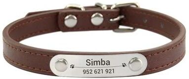 Uplifted Finds Heritage Elite Personalized Vegan Leather Collar brown s