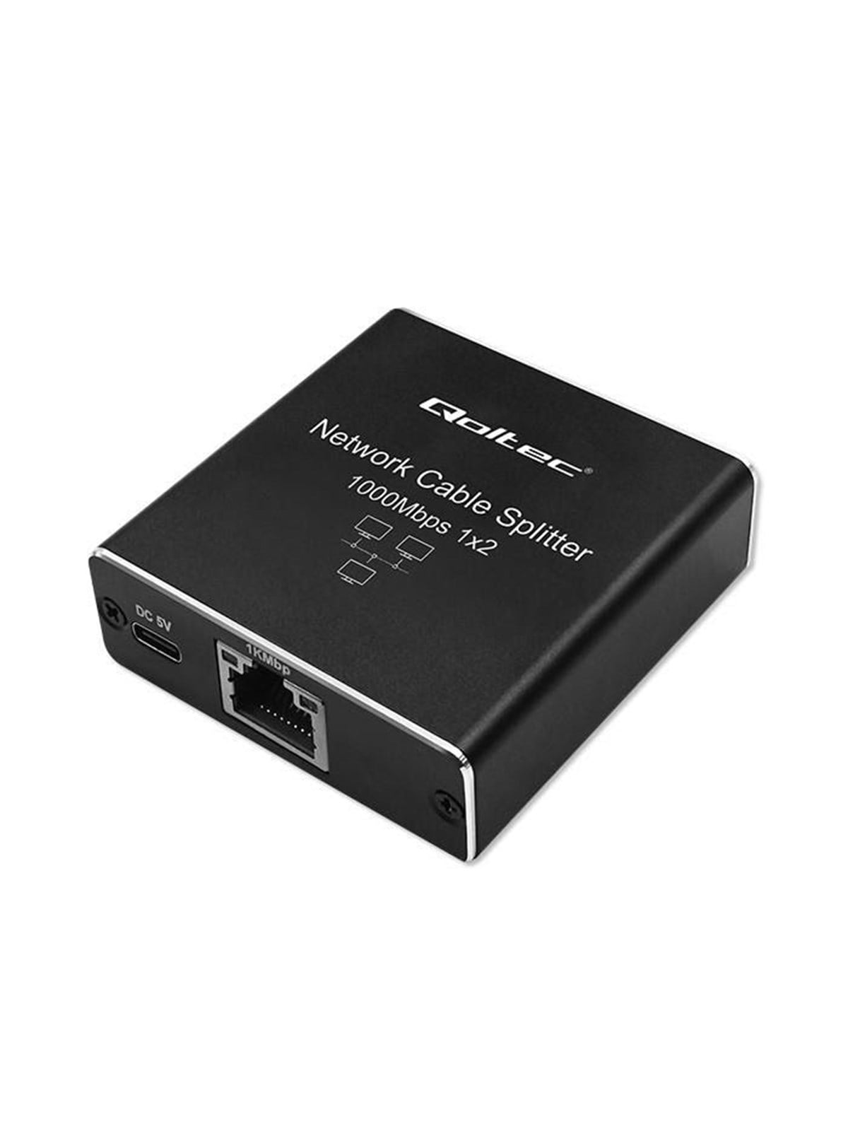 Qoltec Mini USB-C-betriebener Gigabit Ethernet switch - 2 Ports - Unmanaged