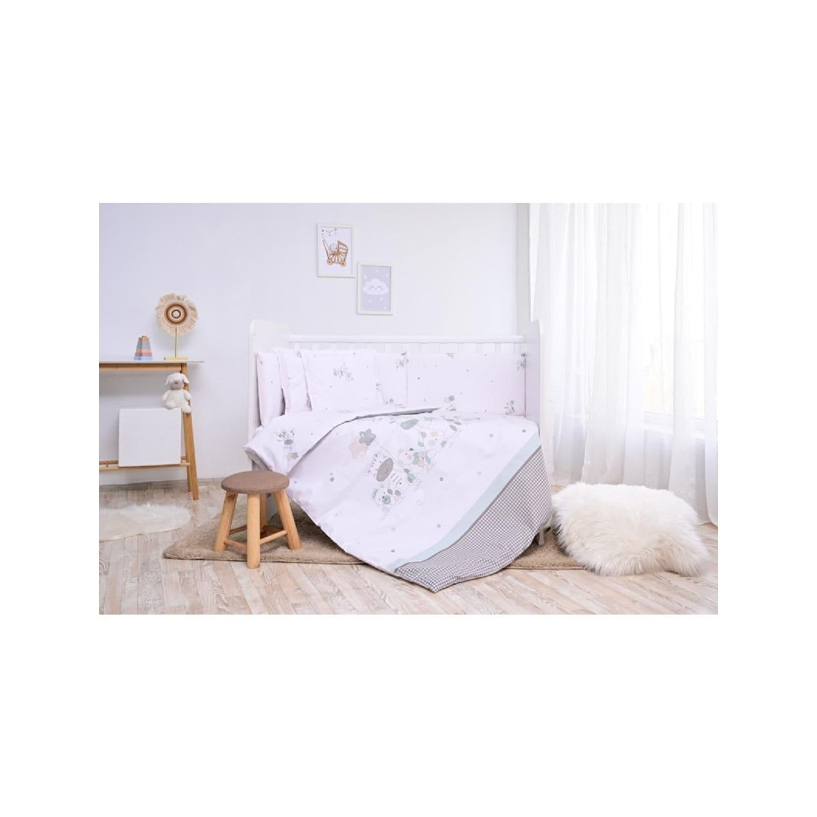 Lorelli Babybettwäsche Set Smile 6-teilig Decke 140x95 Kissen 43x35 Bett 120x60 weiß