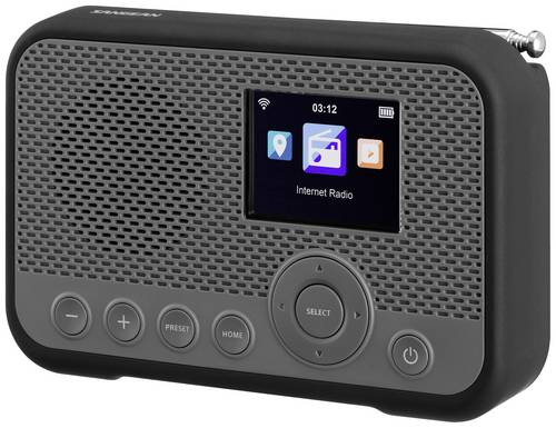 Sangean WFR-39 Internet Taschenradio Internet, DAB, UKW Internetradio, UKW, WLAN Spotify, Weckfunktion, wiederaufladbar Grau