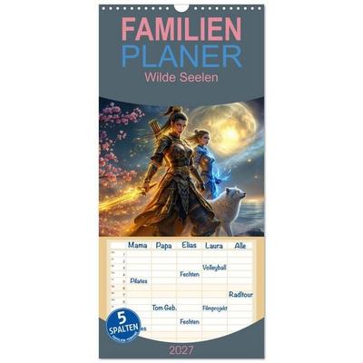 Familienplaner 2027 - Wilde Seelen mit 5 Spalten (Wandkalender, 21 x 45 cm) CALVENDO